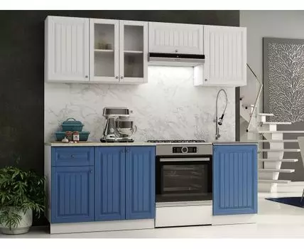 Кухонный гарнитур Хозяюшка 210 см (207, 60, Прямые, Белый, 210)