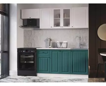 Кухонный гарнитур Хозяюшка 210 см (207, 60, Прямые, Белый, 210)