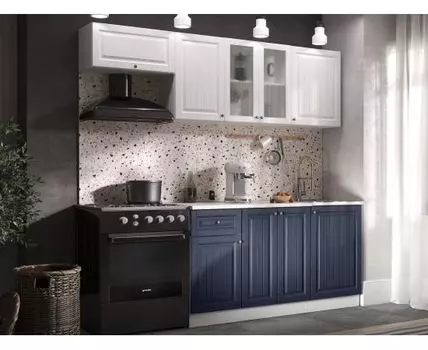 Кухонный гарнитур Хозяюшка 210 см (207, 60, Прямые, Белый, 210)