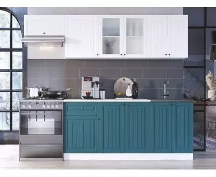 Кухонный гарнитур Хозяюшка 240 см (207, 60, Прямые, Белый, 240)