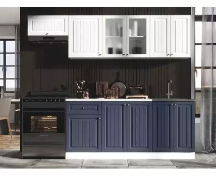 Кухонный гарнитур Хозяюшка 240 см (207, 60, Прямые, Белый, 240)