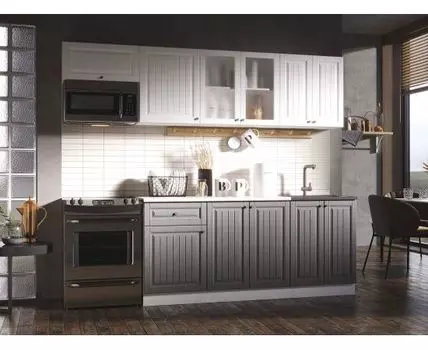 Кухонный гарнитур Хозяюшка 240 см (207, 60, Прямые, Белый, 240)