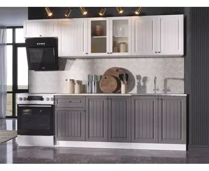 Кухонный гарнитур Хозяюшка 260 см (207, 60, Прямые, Белый, 260)