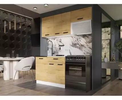 Кухонный гарнитур Хозяюшка Мини (207, 60, Прямые, Светлое дерево, 110/170)