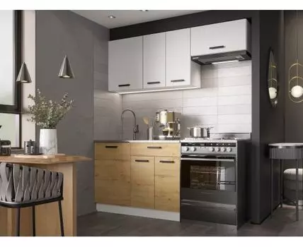 Кухонный гарнитур Хозяюшка Мини (207, 60, Прямые, Белый, 110/170)