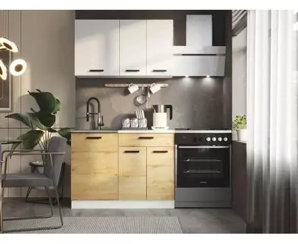 Кухонный гарнитур Хозяюшка Мини (207, 60, Прямые, Белый, 110/170)