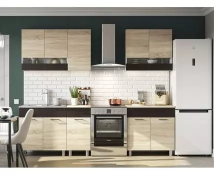 Кухонный гарнитур Кайган 200 см (214, 60, Прямые, Черный, 200)