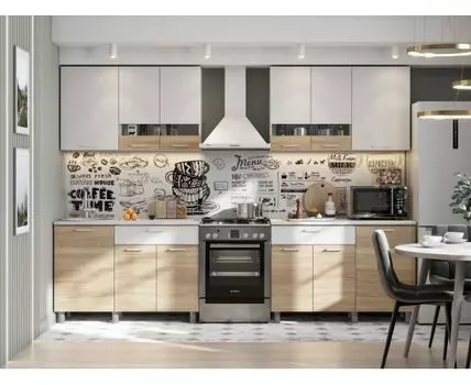 Кухонный гарнитур Кайган 240 см (214, 60, Прямые, Белый, 240)