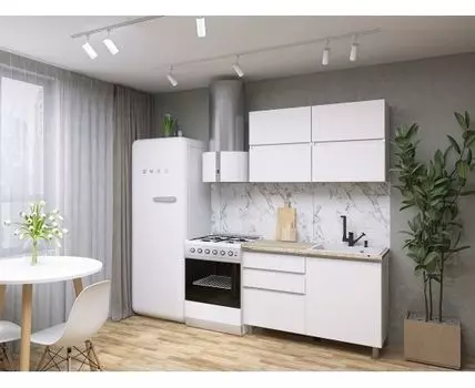 Кухонный гарнитур Киото (214, 60, Прямые, Белый, 120 см)