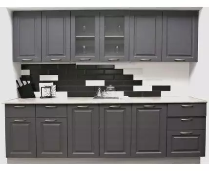 Кухонный гарнитур Классик 255 см (210, 47,6, Прямые, Серый, 255)