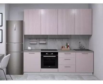 Кухонный гарнитур Комби 240 см (214,4, 50,6, Прямые, Белый, 240)