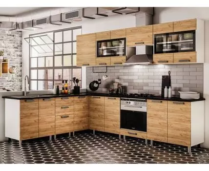 Кухонный гарнитур Крафт 180х270 см (214, 270, Угловые, Белый, 180)