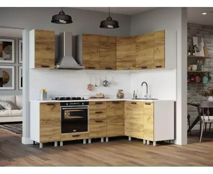 Кухонный гарнитур Крафт 240х150 см (240, 240, Угловые, Белый, 150)