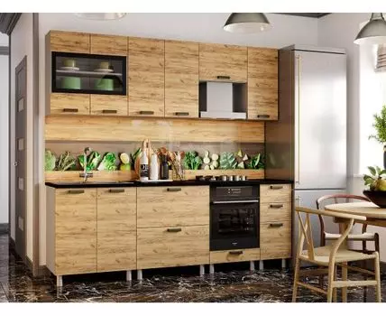 Кухонный гарнитур Крафт 260 см (214, 49,6, Прямые, Белый, 260)