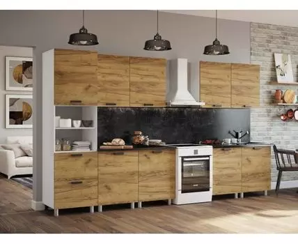 Кухонный гарнитур Крафт 300 см (214, 55, Прямые, Белый, 300)