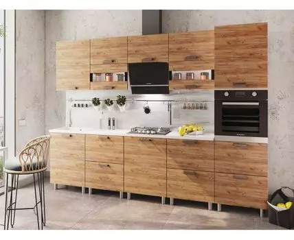 Кухонный гарнитур Крафт 300 см (214, 55, Прямые, Белый, 300)