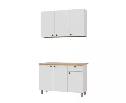 Кухонный гарнитур Лион 120 см (210,8, 60, Прямые, Белый, 120)