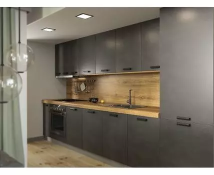 Кухонный гарнитур Лофт 310 см (209,6, 61,6, Прямые, Серый, 310)