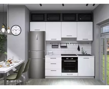 Кухонный гарнитур Модерн 240 см (250,4, 53,8, Прямые, Белый, 240)