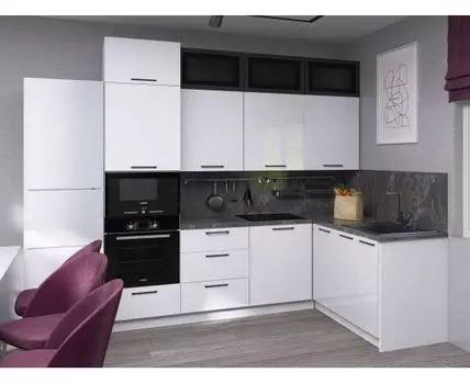 Кухонный гарнитур Модерн 240х160 см (250,4, 160, Угловые, Белый, 240)