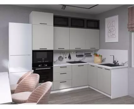 Кухонный гарнитур Модерн 240х160 см (250,4, 160, Угловые, Белый, 240)