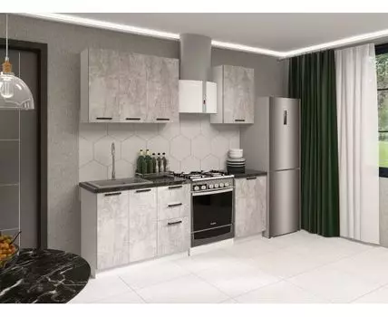 Кухонный гарнитур Модус 150 см (214,4, 50,6, Прямые, Серый, 150)