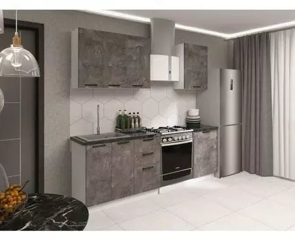 Кухонный гарнитур Модус 150 см (214,4, 50,6, Прямые, Серый, 150)