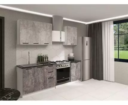 Кухонный гарнитур Модус 150 см (214,4, 50,6, Прямые, Серый, 150)