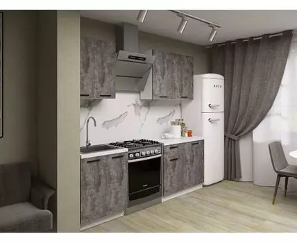 Кухонный гарнитур Модус 150 см (214,4, 50,6, Прямые, Серый, 150)