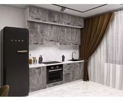 Кухонный гарнитур Модус 210 см (250,4, 53,8, Прямые, Серый, 210)