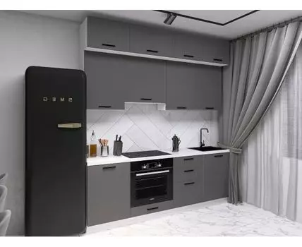 Кухонный гарнитур Модус 210 см (250,4, 53,8, Прямые, Серый, 210)