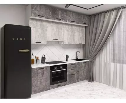 Кухонный гарнитур Модус 210 см (250,4, 53,8, Прямые, Серый, 210)