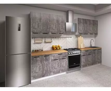 Кухонный гарнитур Модус 240 см (214,4, 53,8, Прямые, Серый, 240)