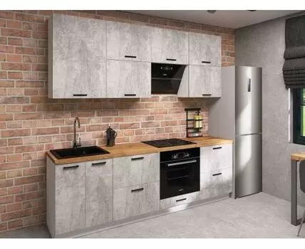 Кухонный гарнитур Модус 240 см (233,6, 53,8, Прямые, Серый, 240)