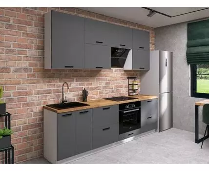 Кухонный гарнитур Модус 240 см (233,6, 53,8, Прямые, Серый, 240)