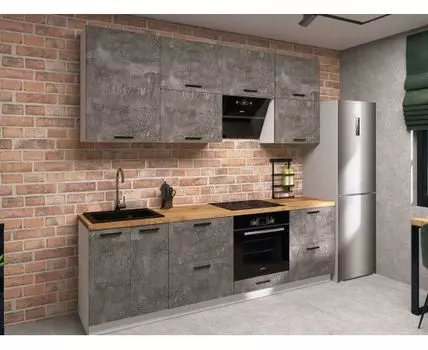 Кухонный гарнитур Модус 240 см (233,6, 53,8, Прямые, Серый, 240)