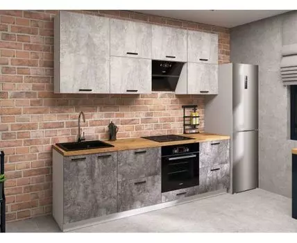 Кухонный гарнитур Модус 240 см (233,6, 53,8, Прямые, Серый, 240)