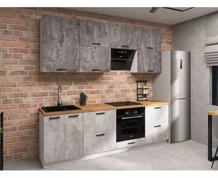 Кухонный гарнитур Модус 240 см (233,6, 53,8, Прямые, Серый, 240)