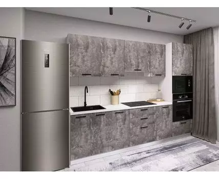 Кухонный гарнитур Модус 260 см (214,4, 56,2, Прямые, Серый, 260)