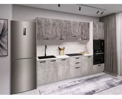 Кухонный гарнитур Модус 260 см (214,4, 56,2, Прямые, Серый, 260)