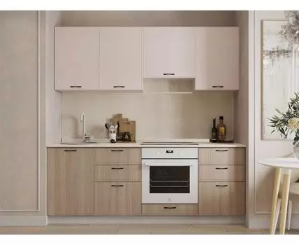 Кухонный гарнитур Монако 240 см (214, 46, Прямые, Розовый, 240)