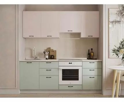 Кухонный гарнитур Монако 240 см (214, 46, Прямые, Зеленый, 240)