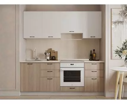 Кухонный гарнитур Монако 240 см (214, 46, Прямые, Белый, 240)