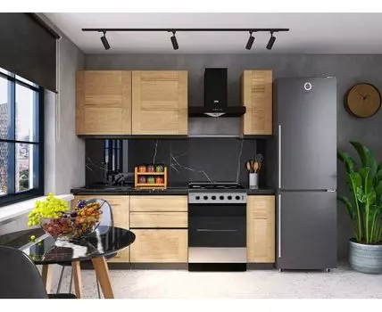 Кухонный гарнитур Сити 150 см (217, 47, Прямые, Светлое дерево, 150)