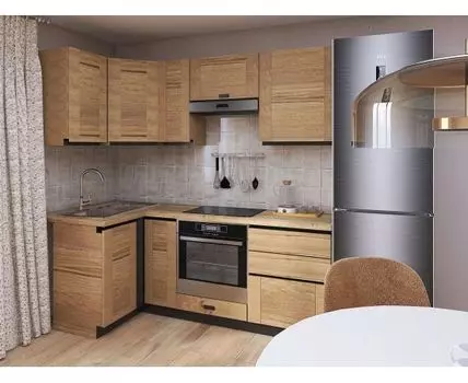 Кухонный гарнитур Сити 210х100 см (217, 100, Угловые, Светлое дерево, 210)