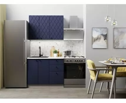 Кухонный гарнитур Скарлет 100 см (210, 47,6, Прямые, Синий, 100)