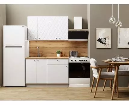 Кухонный гарнитур Скарлет 120 см (210, 47,6, Прямые, Белый, 120)