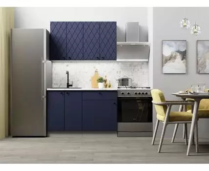 Кухонный гарнитур Скарлет 120 см (210, 47,6, Прямые, Синий, 120)