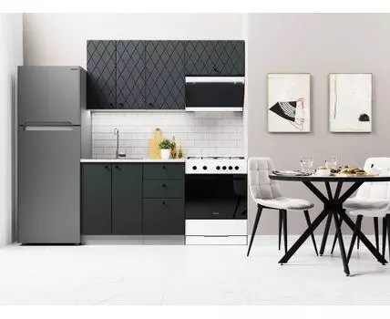 Кухонный гарнитур Скарлет 160 см (210, 47,6, С антресольным шкафом, Прямые, Черный, 160)