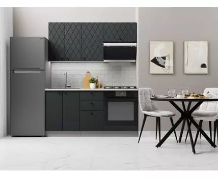 Кухонный гарнитур Скарлет 160 см (210, 47,6, Со столом под духовой шкаф, Прямые, Черный, 160)